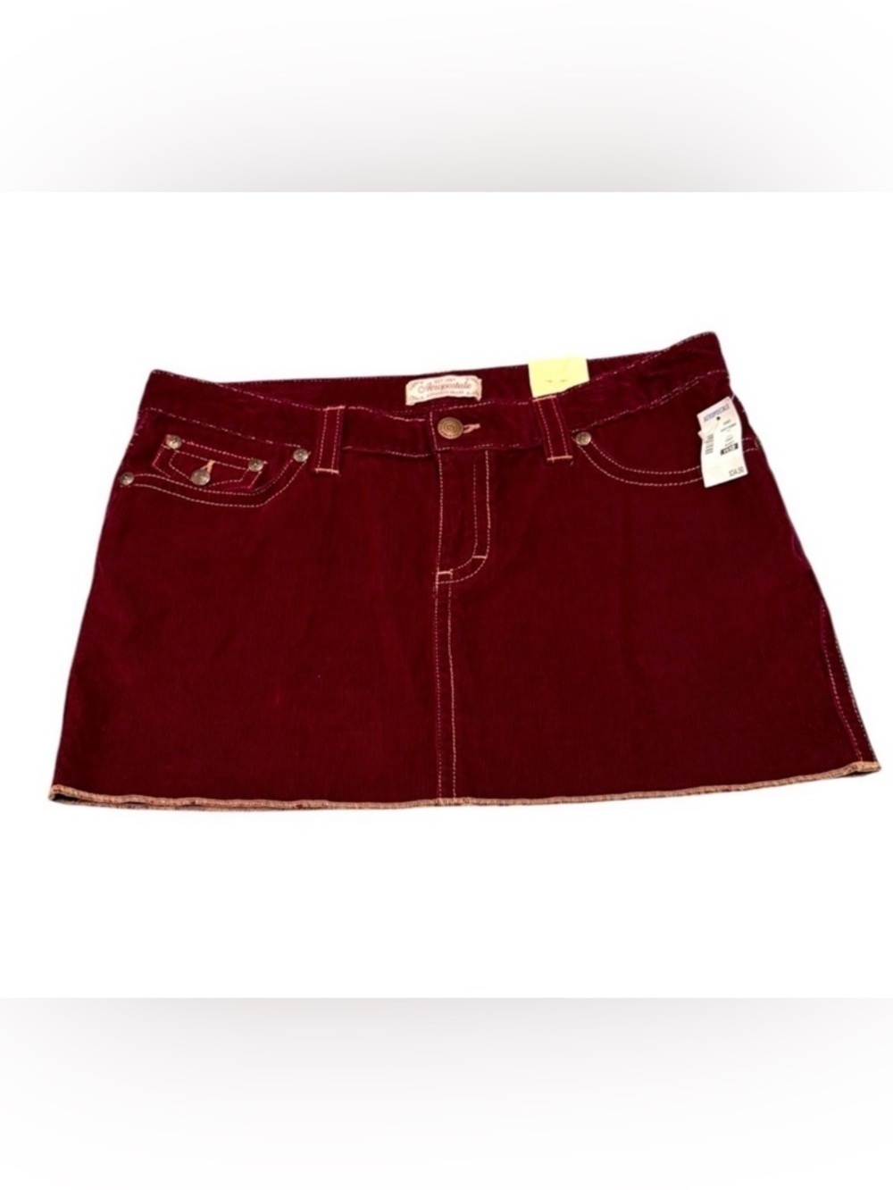 AEROPOSTALE CORDUROY SKIRT Stylish Burgundy Back Pockets Size 11/12 New